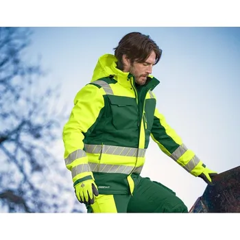 pracovní bunda Výstražná zimní softshellová bunda e.s.motion 24/7 velikost M zelená/výstražná žlutá Strauss Pracovní oblečení