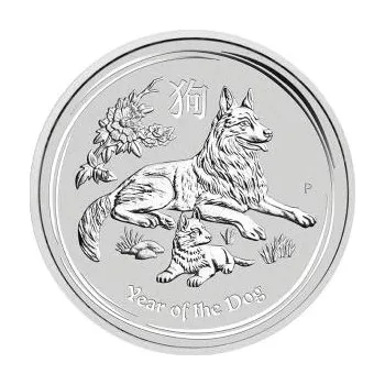 10 uncí stříbrná mince Austrálie Lunar II pes 2018