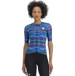 Dámský cyklistický dres s krátkým rukávem SPORTFUL-Glitch w bomber jersey, multicolor blue Mix L