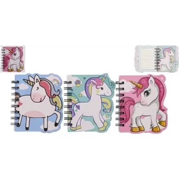 Zápisník Teddies Zápisník/blok jednorožec kroužkový 11 x 12,5 cm v sáčku