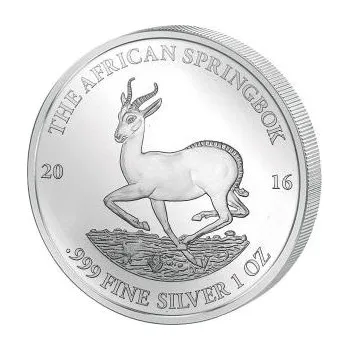 1 unce stříbrná mince Afrika Gabun Springbock 2016