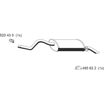 Výfukový systém Zadní tlumič výfuku ERNST 522069