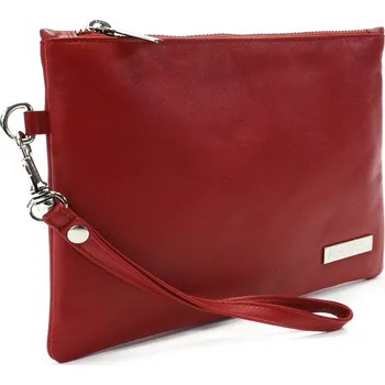 Obal na doklad Červená dámská kožená etue s poutkem