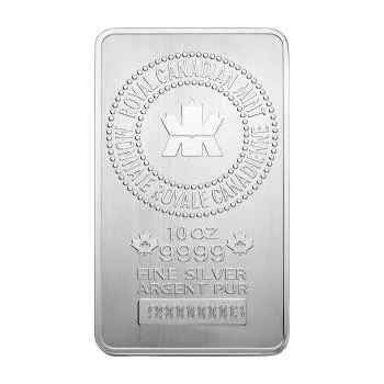 10 uncí stříbrný slitek Royal Canadian Mint