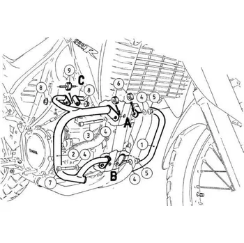 Rám pro motocykl Hepco & Becker Padací rám na Yamaha XT 660 R, X (04-16) černý