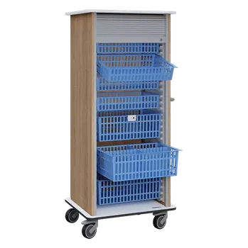 DEXTER 27 vozík boxový, roletový, vysoký, korpus dub bardolino, horní a spodní deska bílá