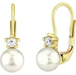 Zlaté náušnice s pravou perlou 5 mm