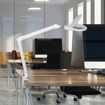 Lampička MAULsource LED lupa, bílá, 51 cm, stmívatelná - Hlava - šířka 20 cm, délka 25,5 cm; šířka upnutí 1 - 6,3 cm LED 8 W celkem - Doprava zdarma