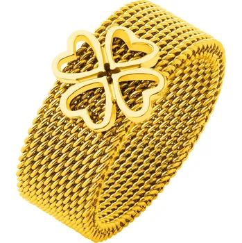 Prsten Prsten z ušlechtilé oceli - čtyřlístek - EL537-3676