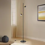Orion Stojací lampa Kevin, dvoudílná, černá/zlatá - Délka kabelu 150 cm; stínítka - délka 9,6 cm, Ø 5,5 cm černá, zlatá 1 x 35 W - Doprava zdarma