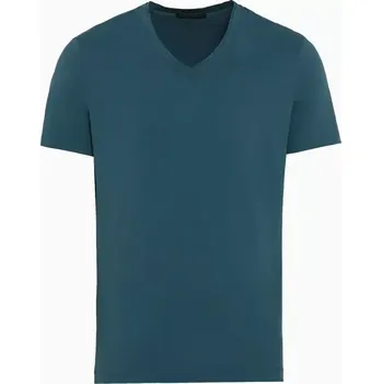 Pánské tričko PORSCHE DESIGN V-Neck T-Shirt Tričko s výstřihem do V petrolejově zelená (Funkční elastické tričko se znakem PD)