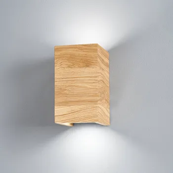 Lampička FISCHER & HONSEL LED nástěnné světlo Shine-Wood dub 2xGU10 10x18cm olejovaný dub 2 x 4 W LED - Doprava zdarma