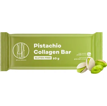 BrainMax Pure Pistachio Collagen Bar, Kolagenová tyčinka, Pistácie, 60 g
