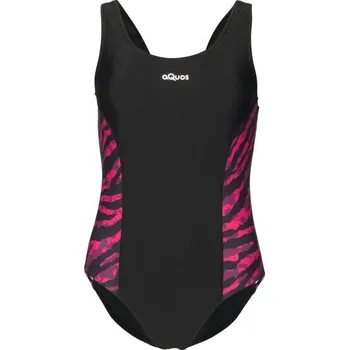 Dámské plavky Dámské jednodílné plavky AQUOS RORA XS Černá, Růžová, Bílá