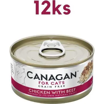 Krmivo pro kočku Canagan Cat konzerva Kuřecí s Hovězím 12 x 75 g