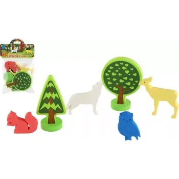 Hračka pro nejmenší Vodolepky Pěnové dílky Chaloupka u lesa 10ks v sáčku 14x19cm
