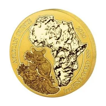 Sběratelství 1 unce zlatá mince Rwanda Bushbaby 2020