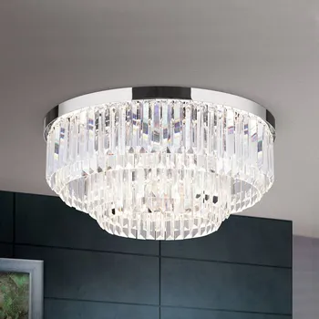 Orion LED stropní svítidlo Prism, chrom, Ø 55 cm chrom, čirá LED celkem 80 W - Doprava zdarma