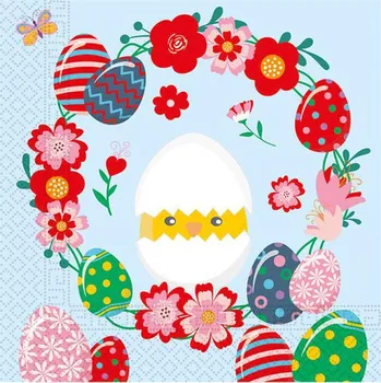 Papírový kapesník PROCOS Papírové ubrousky 33x33cm 3vrstvé velikonoční motiv 20ks