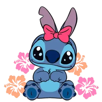 Nášivka NAŽEHLOVAČKA - Stitch s květinami