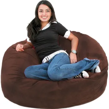 Sedací pytel Sedací vak koule semišová tmavě hnědá EMI