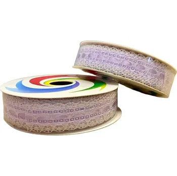 Dekorační stuha krajka - světle fialová (2,7m)