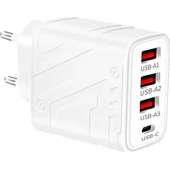 Příslušenství pro sportovní střelbu Nabíječka na 3 + 1 USB - EU, bílá 319EUwhite