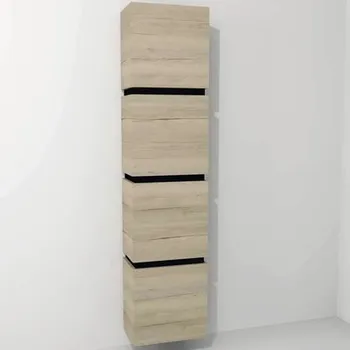 Koupelnový nábytek Koupelnová závěsná skříňka Devo Viva 2.0 pravá dub halifax bílý 40 x 170 x 26 cm VV2-S4DP40x26-P29