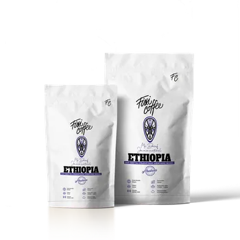 Káva Fixi Coffee Etiopie DeCafe – bezkofeinová výběrová káva zrnková / sáček Doypack / 250 g