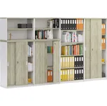 B2B Partner Sestava skříní MIRELLI, typ D, bílá / dub sonoma