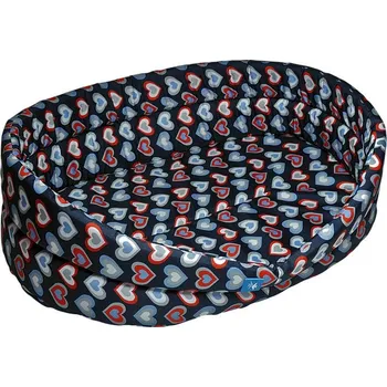 Pelíšek pro psa PROFIZOO Odolný Pelech Standard 35 vzor červená srdíčka (Spylon)