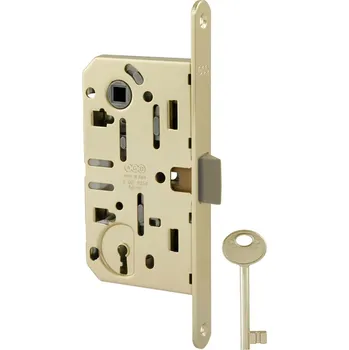 Dveřní kování AGB - Zámek na dveře MEDIANA EVOLUTION - BB BB otvor pro klíč, 90 mm OLV - Mosaz leštěná lakovaná
