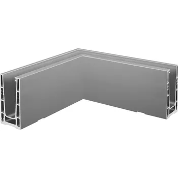 Zábradlí Easy Glass Up, základní profil roh, horní montáž Easy Glass Up, základní profil roh, horní montáž, vnější roh, hliník, kartáčovaný, eloxovaný