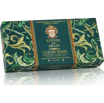 Mýdlo Saponificio Artigianale Fiorentino Sa Fiorentino - Přírodní tuhá mýdla Vetiver a Argán 3 ks - 125 g