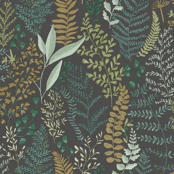 Tapeta Vliesová tapeta na zeď Caselio 102927927, květy, listy, černá