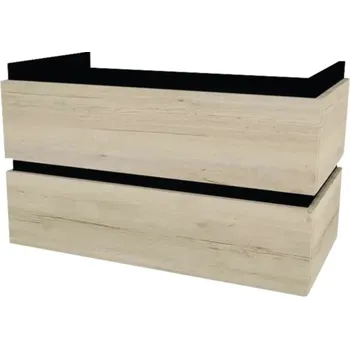 Koupelnový nábytek Koupelnová skříňka pod umyvadlo Devo Viva 2.0 dub halifax bílý 84 x 51 x 44 cm VV2-SU2S84x51-P29