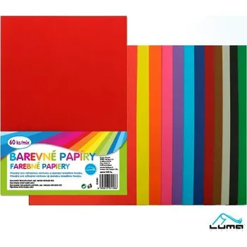 Papír Papír barevný složka A4/80g mix, 60ks LUMA