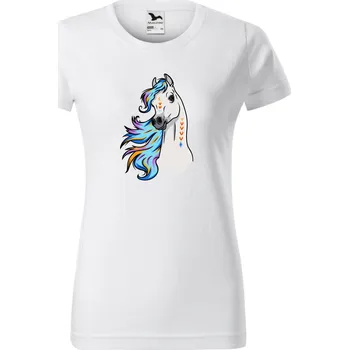 Dámské tričko Dámské tričko - Duhový koník Barva: Bílá, Velikost: S