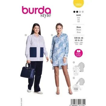 Volný čas Střih Burda 5800 na dámskou halenku a košili -