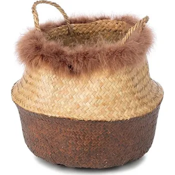 Úložný box KIDSDEPOT Fera Úložný koš M Seagrass Natural/Brown