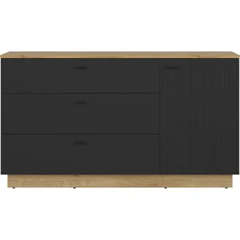 Komoda BRW ZENDA komoda KOM1D3S, dub waterford/černá