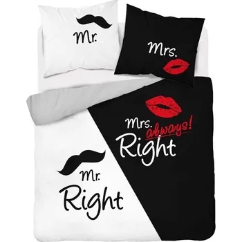 Povlečení Luxusní Francouzské povlečení Mr Right 220x200/2x70x80 cm