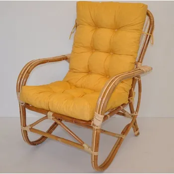 Zahrada Axin Trading s.r.o. Ratanové křeslo Nilam polstr žlutý melír