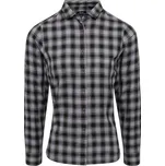 Premier Workwear Dámská bavlněná kostkovaná košile - Ocelově šedá / černá | M