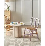 Dětská židle z přírodního ratanu fialová s opěradlem ručně vyráběný boho nábytek pro děti Beliani