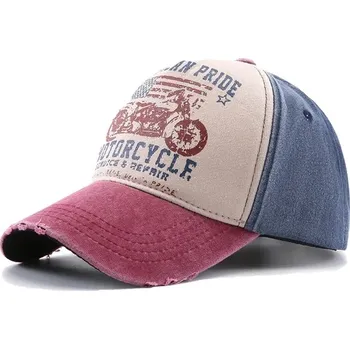 Kšiltovka Baseballová kšiltovka s motorkářským motivem | čepice s kšiltem - Víno