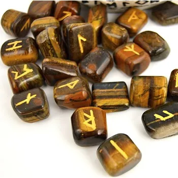 Runové kameny - Tygří oko, ve lněném sáčku