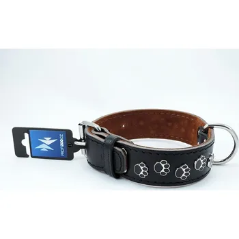 Obojek pro psa PROFIZOO Obojek JAGO zdobený tlapkami (40mm x 50cm) černá