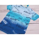 Triko Kugo krátký rukáv FC0353 tyrkys nápisy velikost oblečení - děti: 158