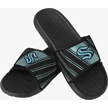 Pánské pantofle FOCO Pánské pantofle Seattle Kraken NHL Legacy Velcro Sport Slide Slipper Velikost: M = 42-43 EU